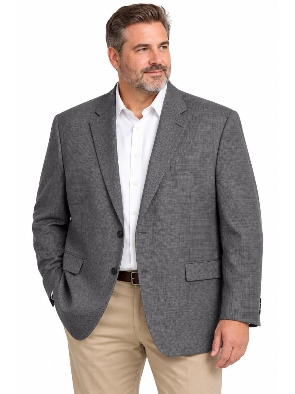 STAFFORD jacket blazer gray 54BR big tall year round sport coat two button